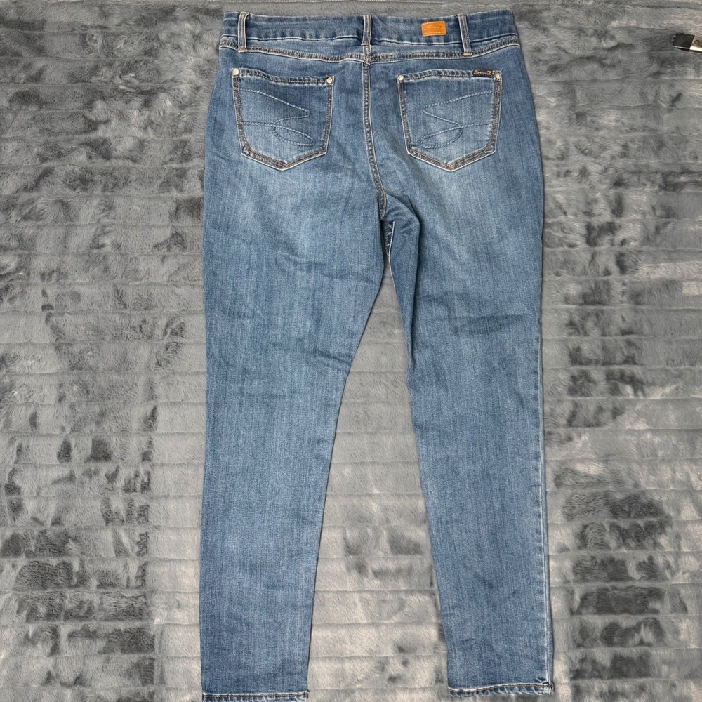 Seven7 Tummyless High Rise Skinny Jeans Blue Medium Wash Womens 16 Stretch Denim - Picture 8 of 9